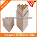3.5" nature wood mini color pencil in triangle kraft paper box